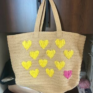 BTB Heart Woven Tote Bag